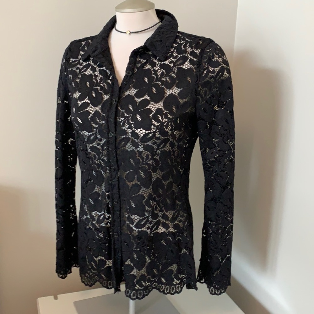 BCBG Max Adria lace top